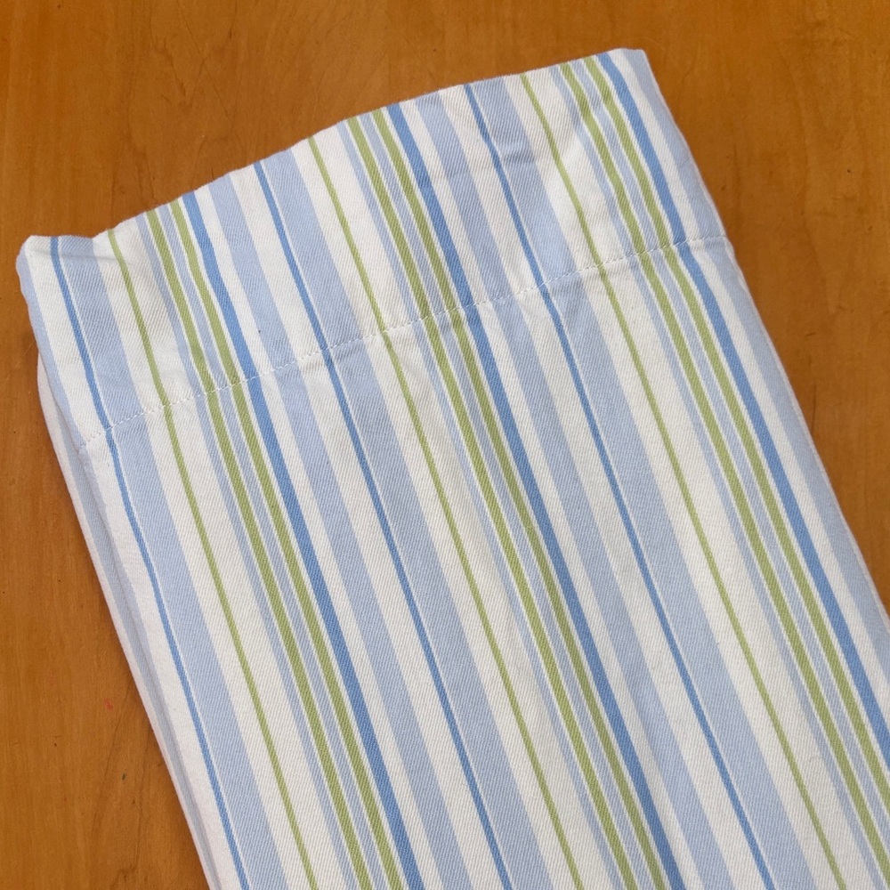 Pottery Barn Kids Blue and Green Striped curtain panels